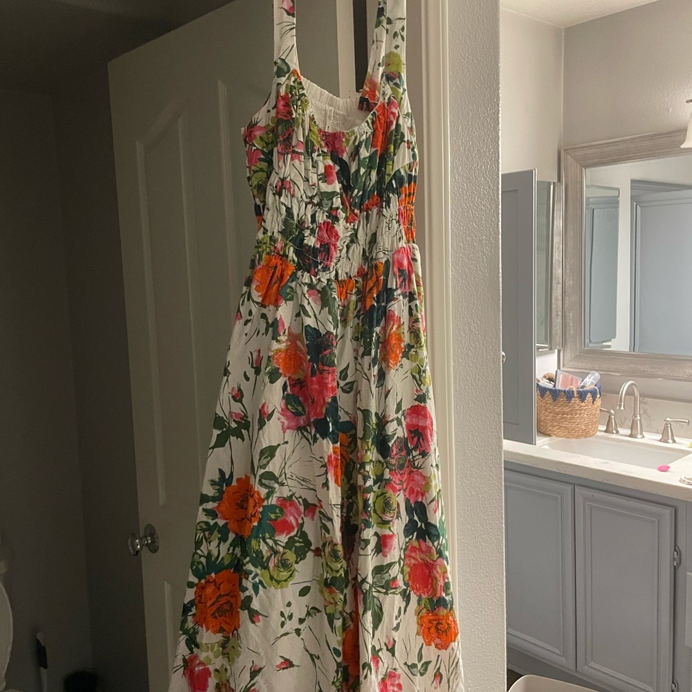Anthropologie floral corset dress size 8